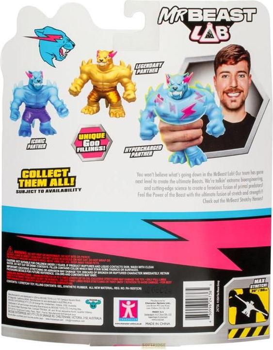 Actual product image Moose Mr Beast Lab Goo Jit Too Stretchy Figure Hypercharged Panther