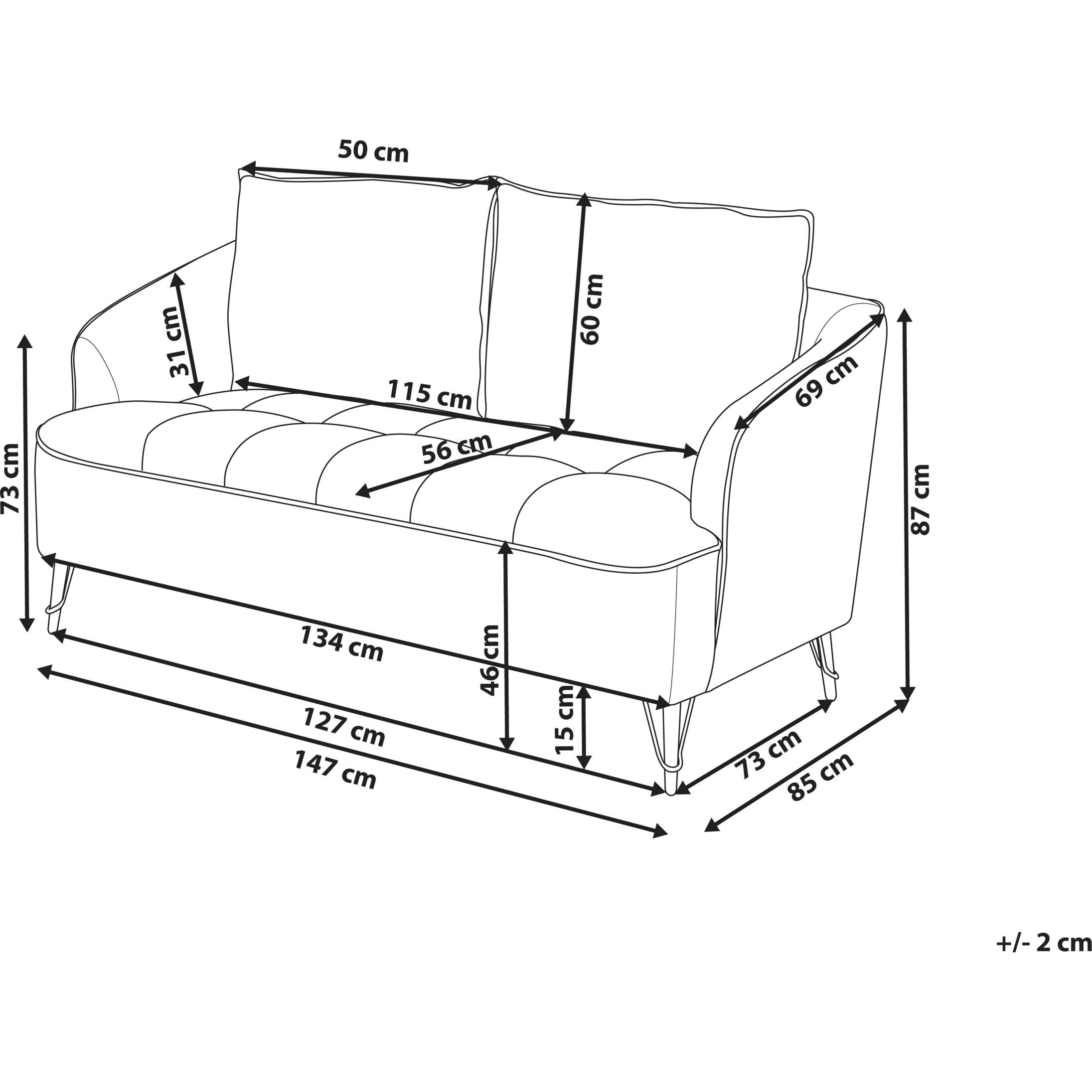 Thumbnail - Beliani, Sofa, Hobro (2-Sitzer)