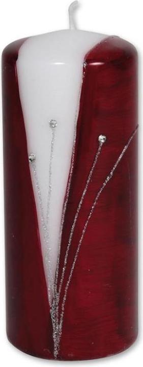 Seyko Geschenke 110458 - Kerzenzylinder "Venus" rot, 16 cm x 7 cm