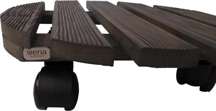 Immagine prodotto Siena Garden Holz-Pflanzenroller rund anthrazit Ø 38 cm