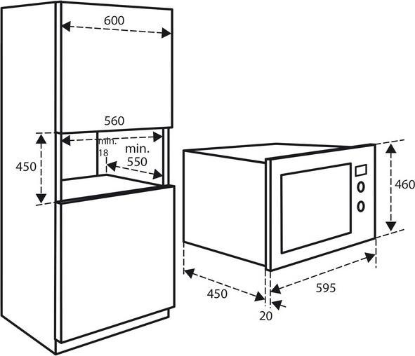 Actual product image Inventum IMC6132F - Inbouw combimagnetron - RVS/Zwart (32 l)