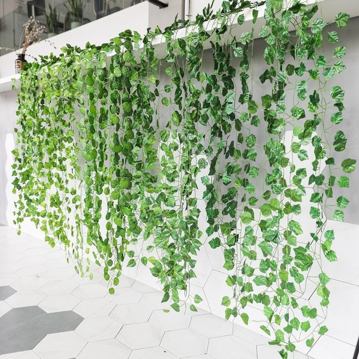 Produktbild I Am Creative Deko Blumenranke Kunstblätter Girlande 12er Set (220 cm)