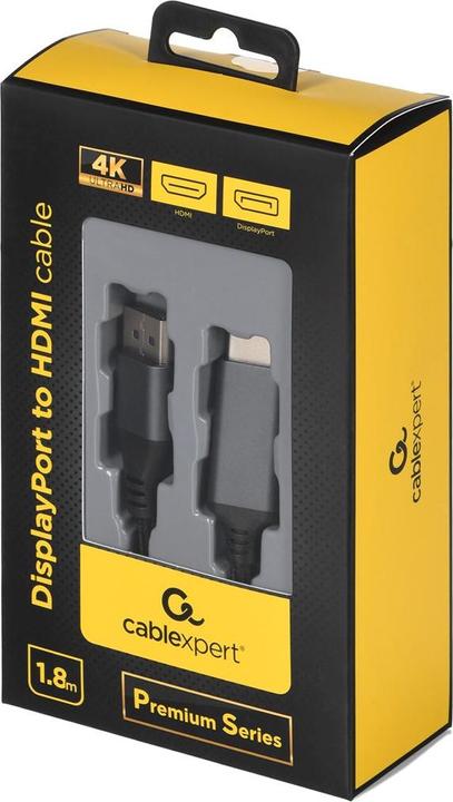 Produktbild Gembird CC-DP-HDMI-4K-6 Videokabel-Adapter 1,8 m DisplayPort HDMI Typ A (Standard) Schwarz (1.80 m)