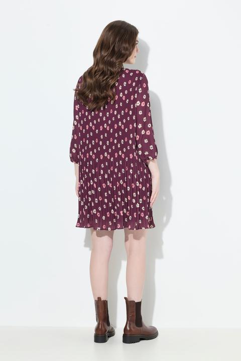 Produktbild Ulla Popken Plisseekleid, Blüten, doppellagig, Rundhals, 3/4-Arm (54)