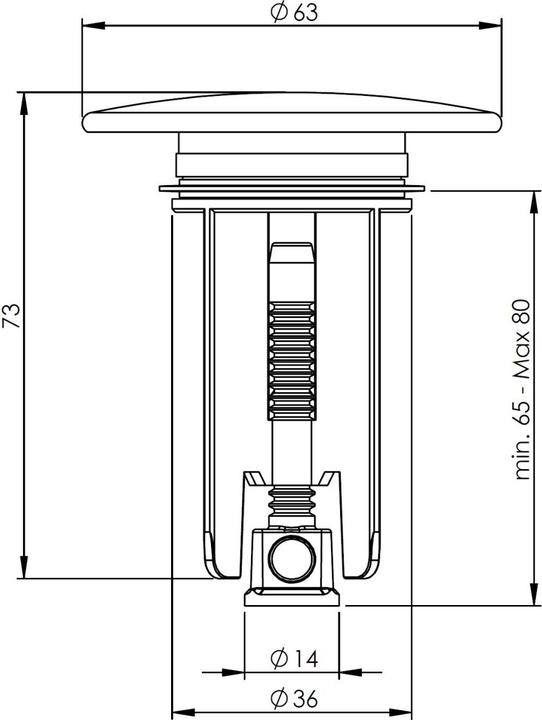 Actual product image Mateu Valve plug Snap plastic, brushed nickel