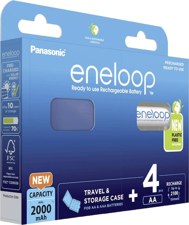Produktbild Panasonic eneloop & Box (4 Stk., AA, 2000 mAh)