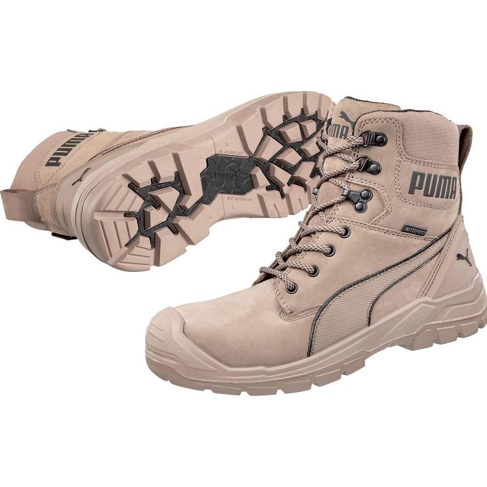 Puma, Sicherheitsschuhe, Sicherheitsstiefel CONQUEST STONE HIGH Grösse 43 stone S3 CI HI HRO SRC DIN EN ISO 20345 Nubukl...