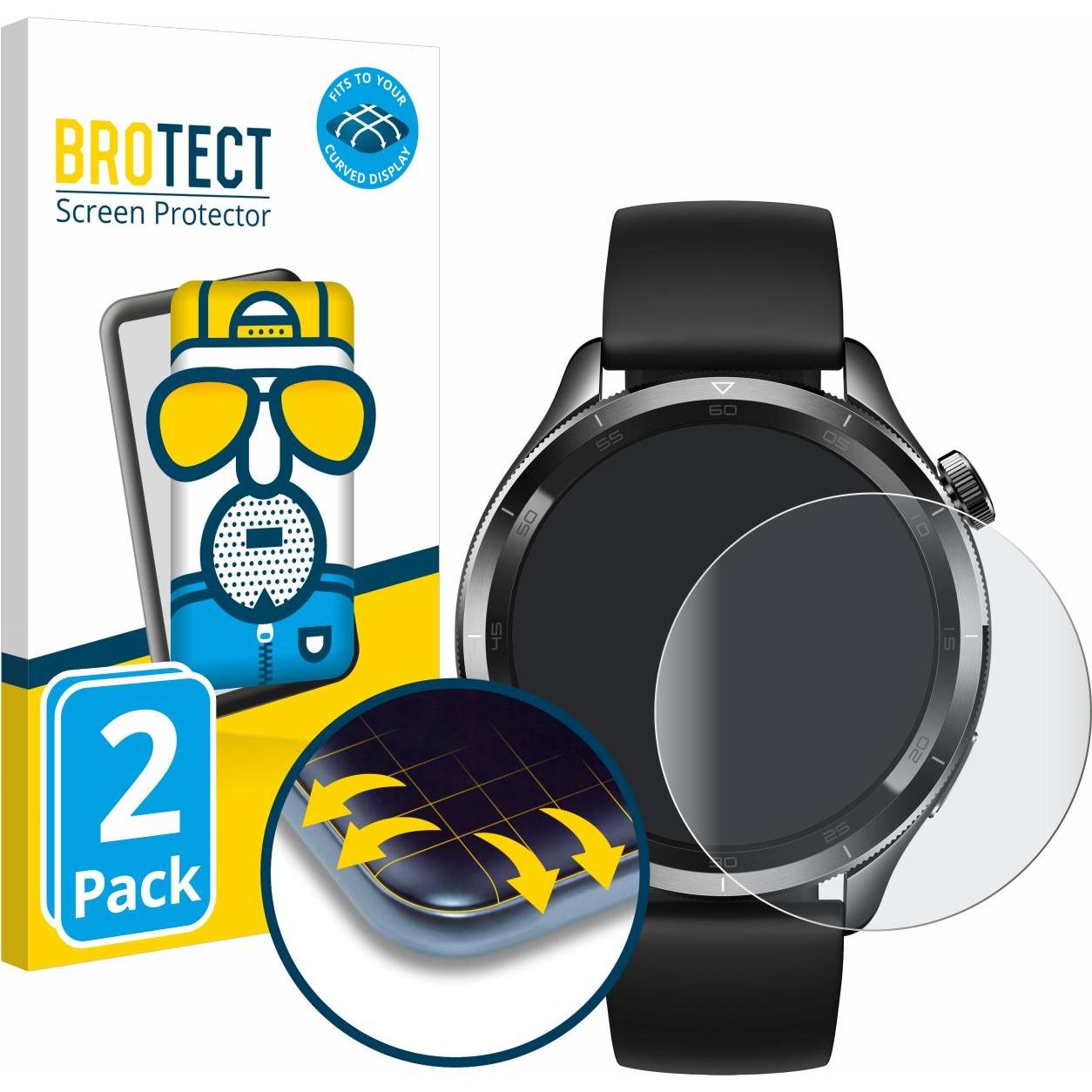 BROTECT Fullscreen Schutzfolie Displayschutz Folie Matt Entspiegelungsfolie, Smartwatch Schutzfolie, Grau
