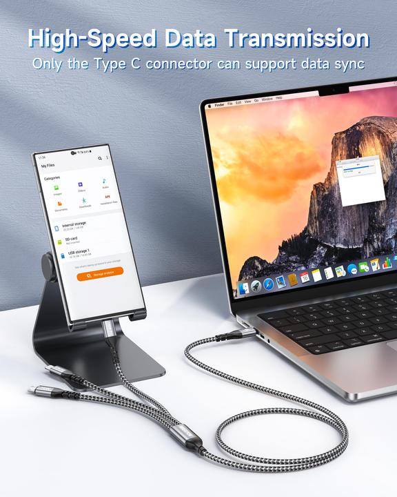 Produktbild Alopini USB C Multi-Ladekabel 3-in-1-Ladekabel Schnellladekabel USB (1.20 m, 100 W)