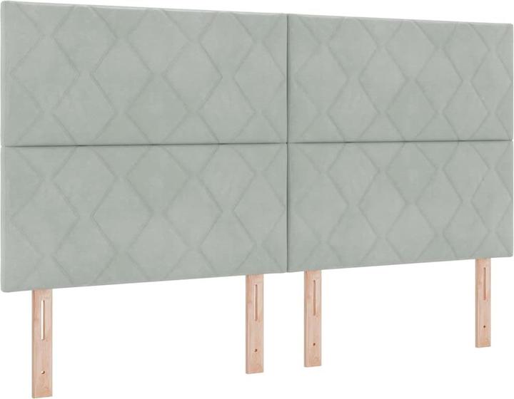 Image du produit vidaXL Boxspringbett Mit Matratze & Led Samt Hellgrau (180 x 200 cm)