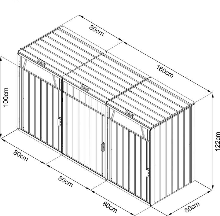 Immagine prodotto Axi Cassonetto Owen in metallo antracite 3x 240 L