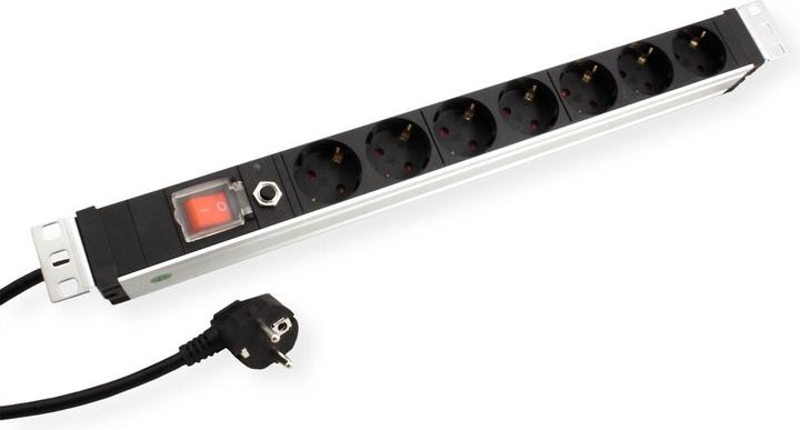 Produktbild Value 19" 1HE, Steckdosenl. 7fach, Überlastsch., 3m (7 x, CEE 7/3, 3 m)
