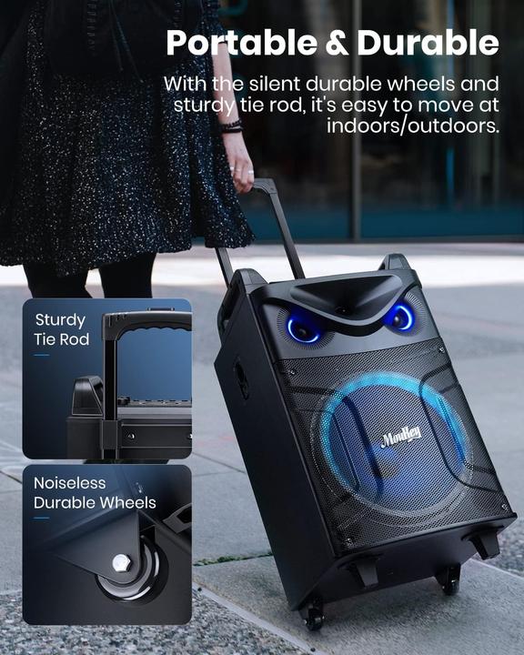 Actual product image MouKey Karaoke Maschine MTs12-1 mit zwei Mikrofonen (1x 200 W)