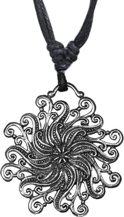 Immagine prodotto Star Piercing Collana nera con ciondolo in argento con sole e piccola stella (Ottone)