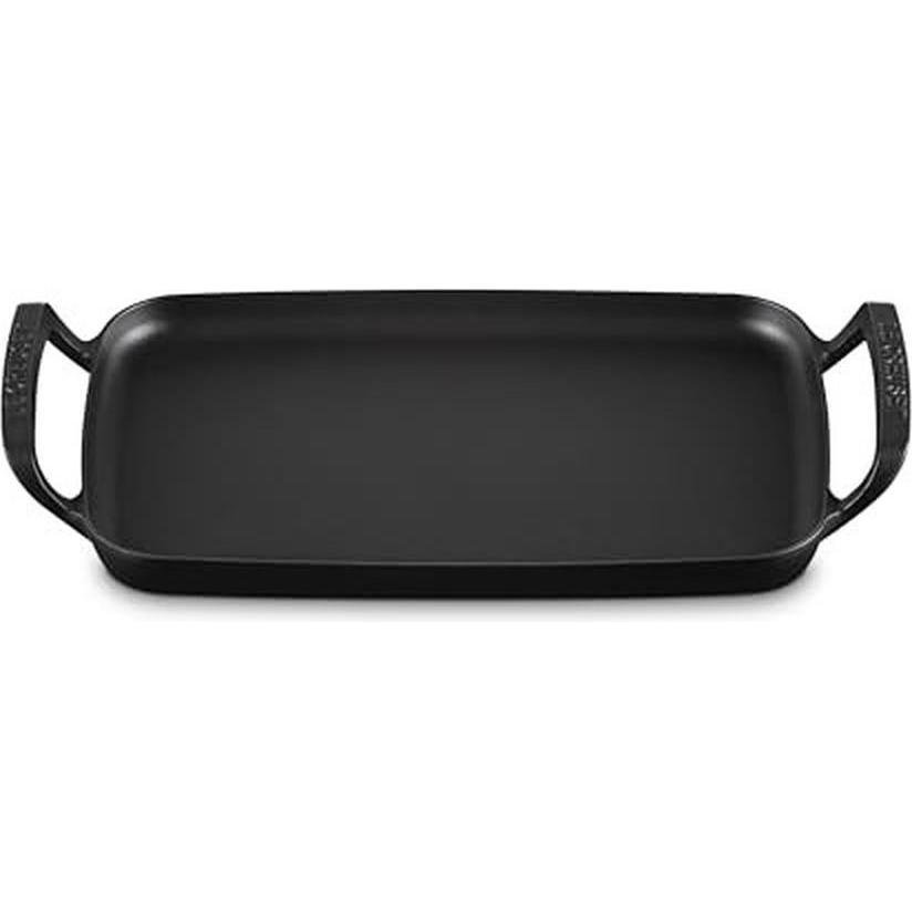 Le Creuset BBQ Outdoor grillplaat rechthoek 40 cm gietijzer (20276400000005), Padella + Pentola, Nero