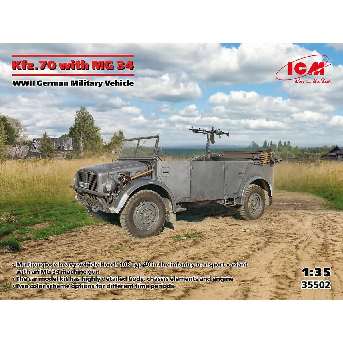 Icm Kfz.70 Con Mg 34, Veicolo Militare Tedesco Della Seconda Guerra Mondiale