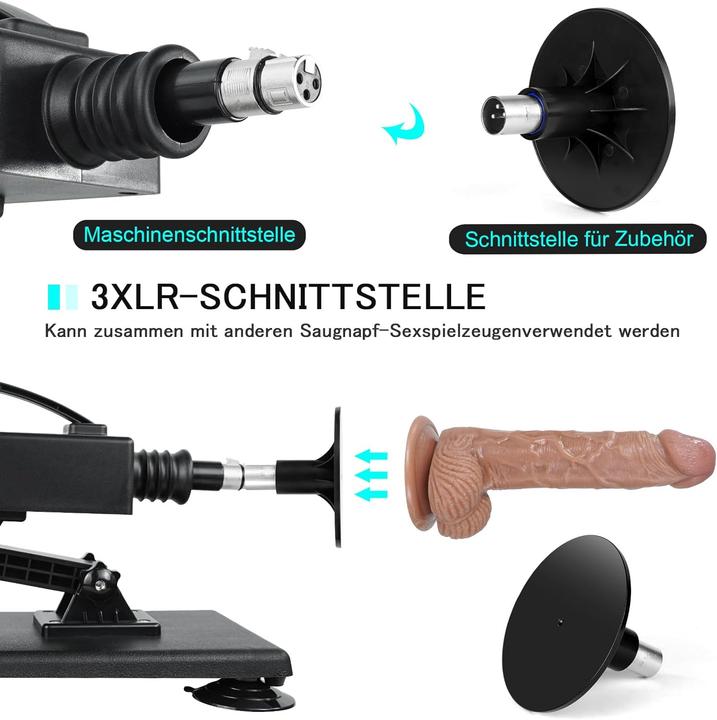 Image du produit Qianmu Automatische Liebesmaschine QM-A011 mit Dildo und Saugnapf Adapter