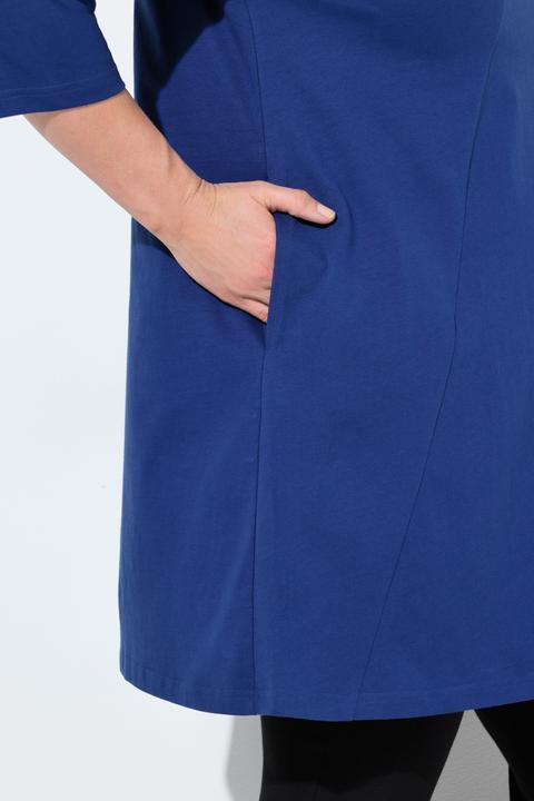 Produktbild Ulla Popken Longshirt, Ziernähte, A-Linie, V-Ausschnitt, 3/4-Arm (56)
