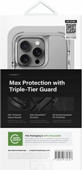 Productafbeelding Uniq etui Combat iPhone 16 Pro 6,3" Magclick Oplaadzadel/steengrijs (Apple iPhone 16 Pro)