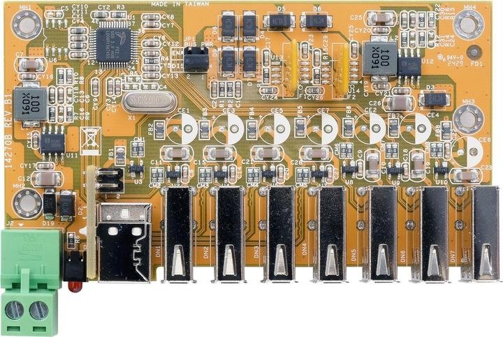 Actual product image Exsys Industrial USB 2.0 Hub Board 7-Port (USB-B, 7 Ports)