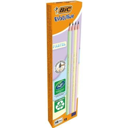 Bic, Bleistift, Graphitbleistifte 518307 Bleistift Pastellgrün, Gelb, Rosa, Lila (12 x)