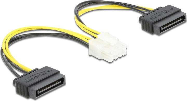 Produktbild Delock Stromkabel 2 x SATA 15 Pin Stecker zu 8 Pin EPS Stecker 15 cm