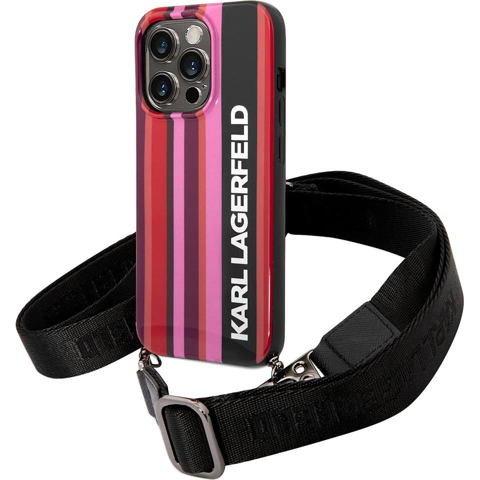 Karl Lagerfeld KLHCP14XSTSTP iPhone 14 Pro Max 6,7" hardcase różowy/pink Color Stripes Strap (Apple iPhone 14 Pro Max), ...