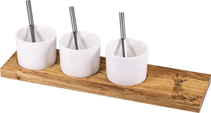 Kadastar ApéroSet Rehbockklein, Eiche rustikal, 40 x 11 x 2 cm