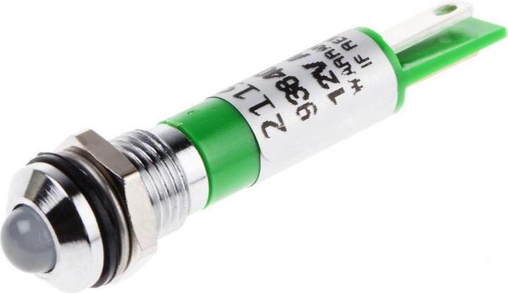 Produktbild RS PRO LED vorst 8mm chrom 12VAC/DC HC grün