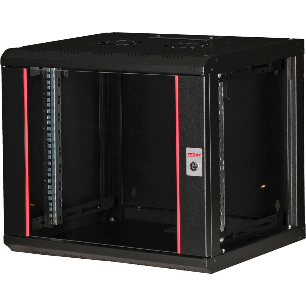 Roline 19-Zoll Wandgehäuse Pro 9 HE (9 HE, 19 Zoll Rack), Serverschrank, Schwarz