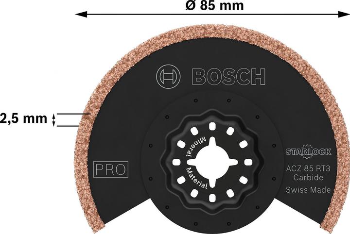 Immagine prodotto Bosch Professional Zubehör PRO ACZ 85 RT3 lama per utensili multifunzione, 85 x 2,5 mm