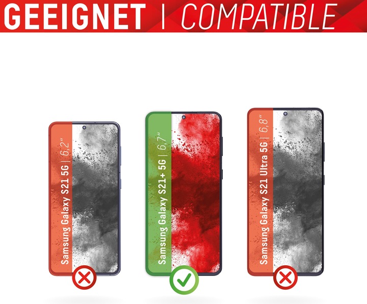 Actual product image Displex Real Glass, 2D Panzerglas (1 Piece, Samsung Galaxy S21+ 5G)