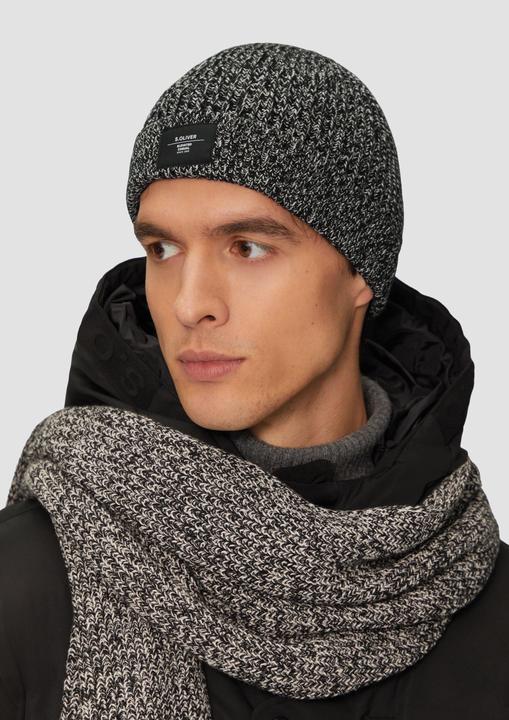 Produktbild S.Oliver Mütze Strickmütze aus Mouliné mit Logo-Patch (One Size)