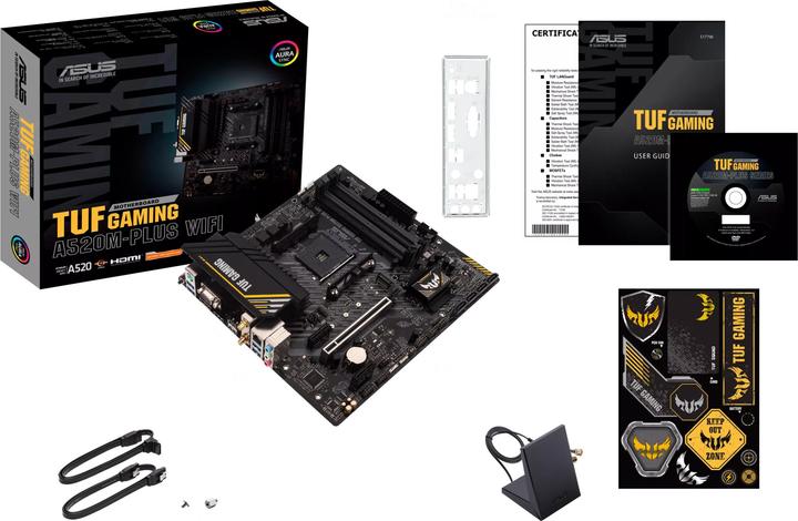 Productafbeelding ASUS TUF GAMING A520M-PLUS WIFI (AM4, AMD A520, mATX)