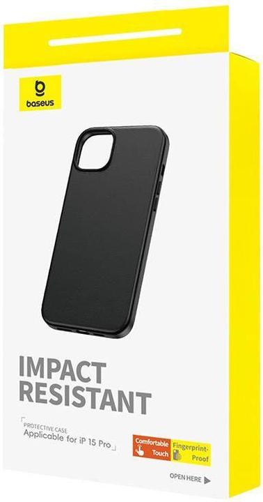 Actual product image Baseus Phone Case for iPhone 15 Pro Fauxther Series (Black) (Apple iPhone 15 Pro)
