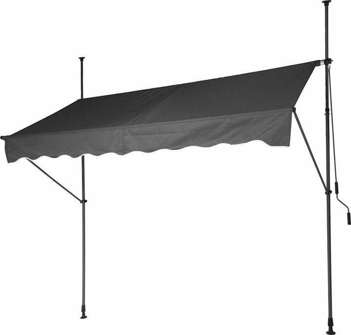 Ambiance Technology Markise Einstellbar Grau Polyester 250 x 120 cm (1.20 m)