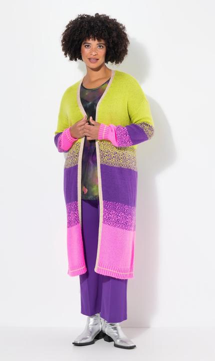 Produktbild Angel of Style Strickjacke, offene Form, Feinstrick, Blockstreifen, Langarm (50)