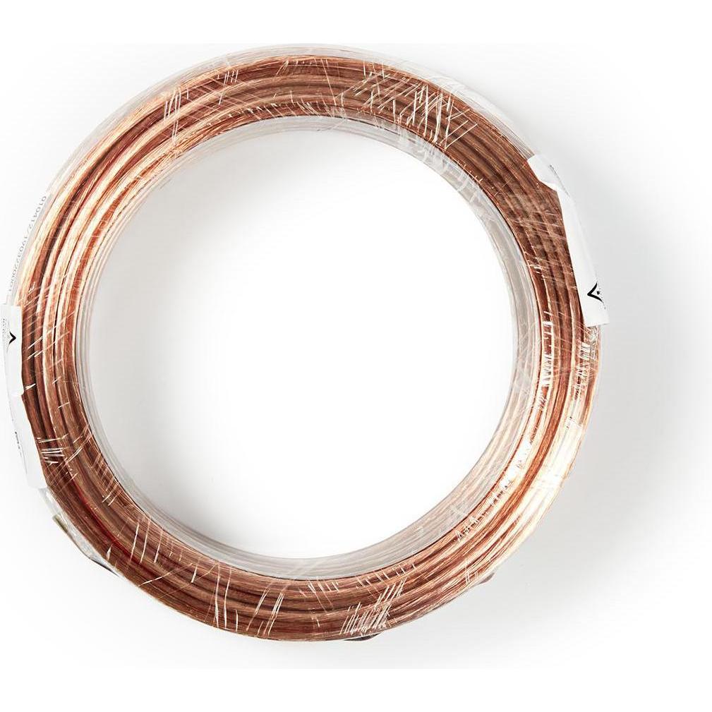 Nedis Cagw1500Tr150 Lautsprecherkabel, 15 m, Flansch, transparent (15 m, 1.50 mm²), Lautsprecherkabel, Transparent