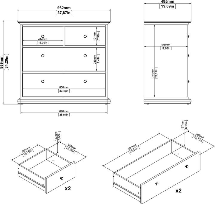 Produktbild Tvilum Paris (96.20 x 48.50 x 86.90 cm)