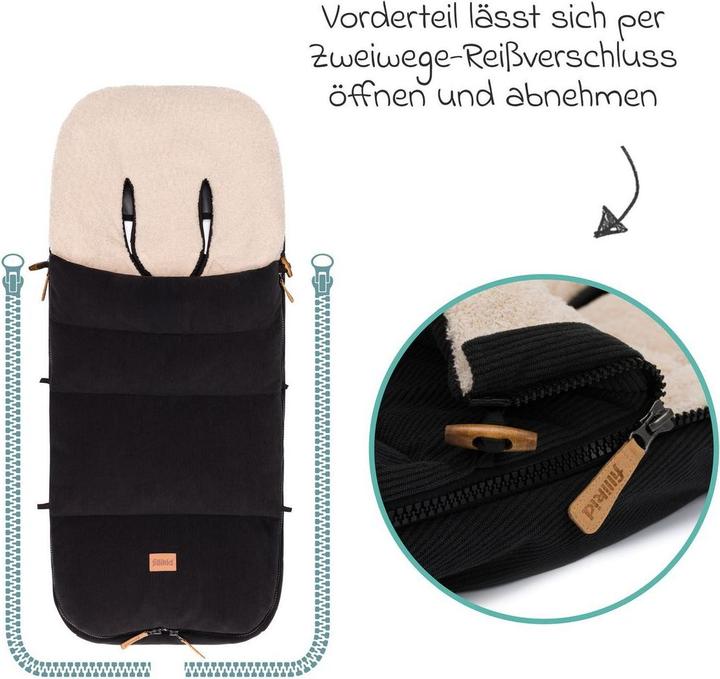Actual product image Fillikid Fusssäcke für Kinderwagen & Buggys Cord-Fusssack Kinley Cord mit Teddy Plüsch
