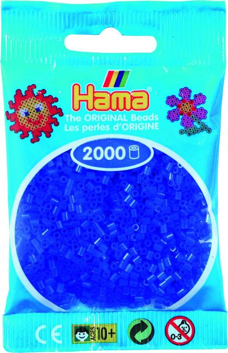 Actual product image Hama mini perler 2000stk neon blå