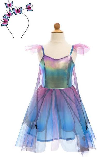 Great Pretenders Robe bleue tourbillon de papillons avec ailes et bandeau