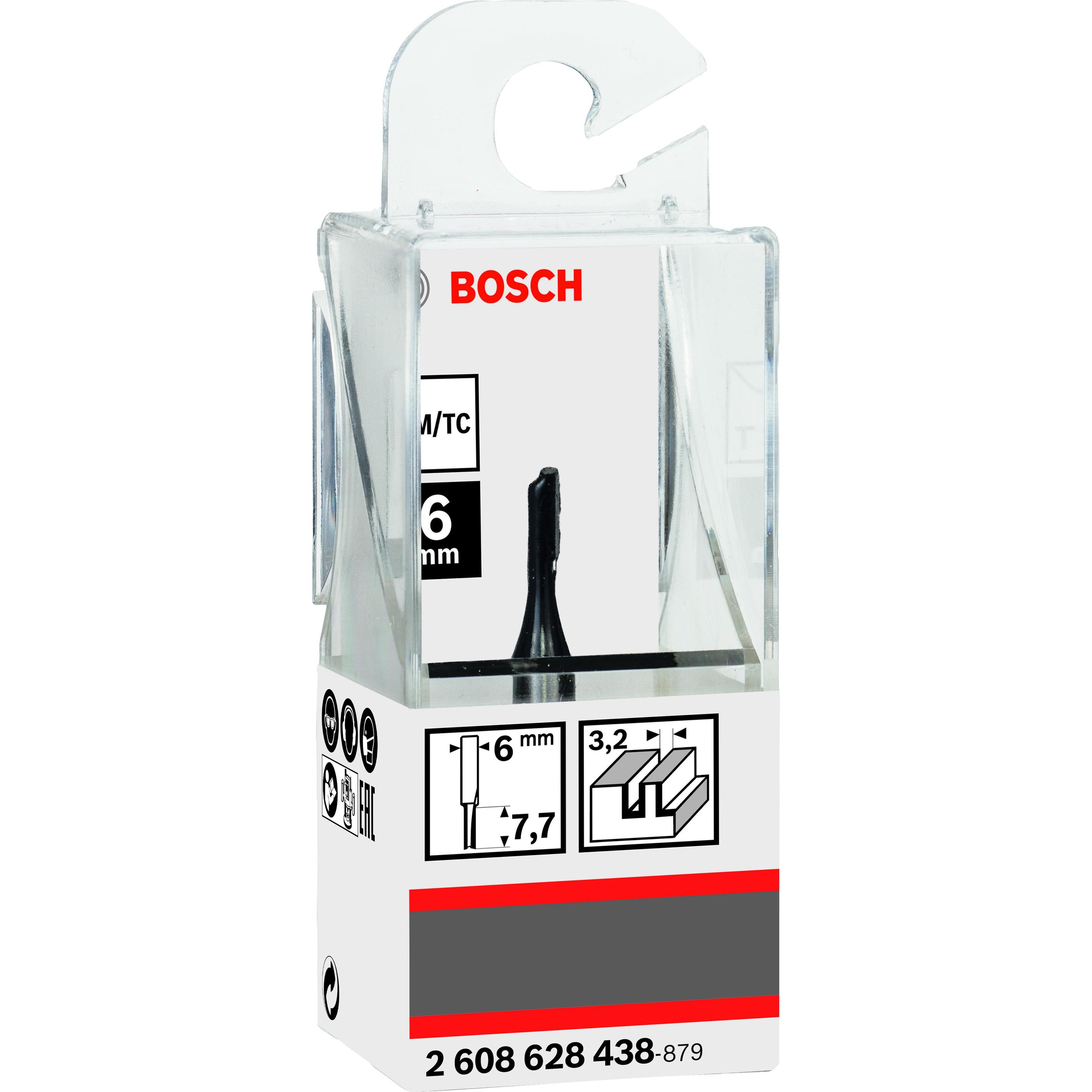 Bosch Professional Zubehör, Fräser, Nutfräser, 6 mm, D1 3,2 mm, L 7,7 mm, G 51 mm