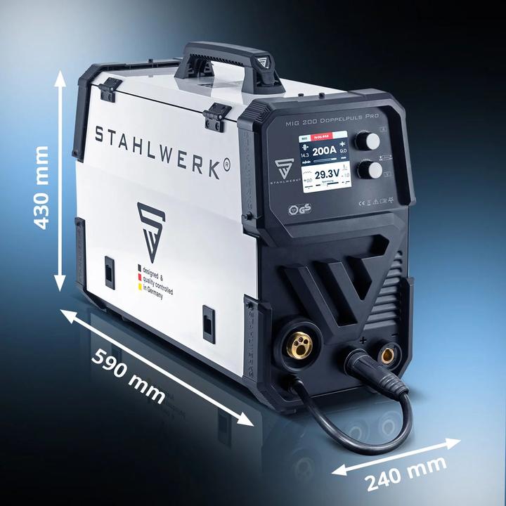 Produktbild Stahlwerk Schweissgerät MIG MAG 200 Doppelpuls Pro Vollausstattung vollsynergisch