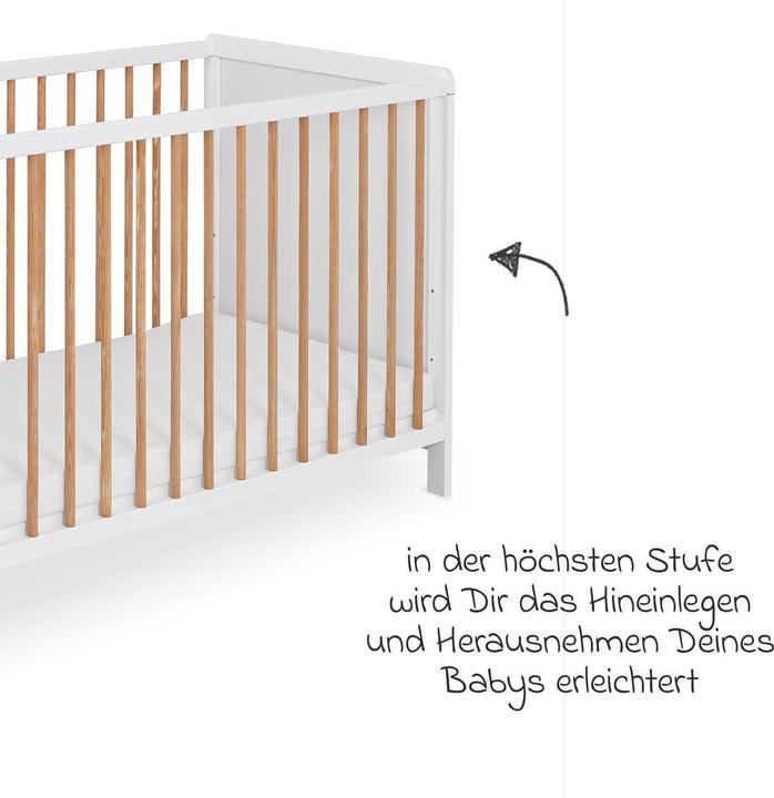Actual product image jonka Gitterbetten Babybett und Kinderbett Finn 60 x 120 cm (60 x 120 cm)