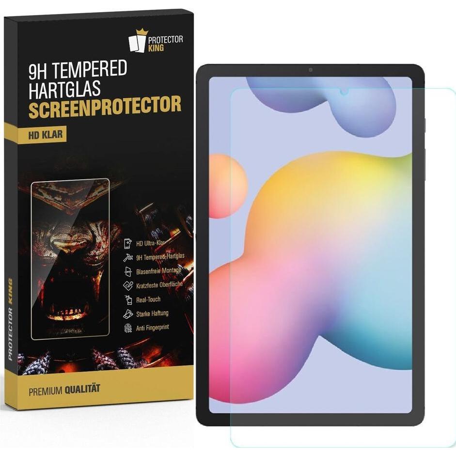 Protectorking 6x echtes Tempered 9H Panzerhartglas 3D KLAR (6 Stück, Galaxy Tab S6 Lite), Tablet Schutzfolie