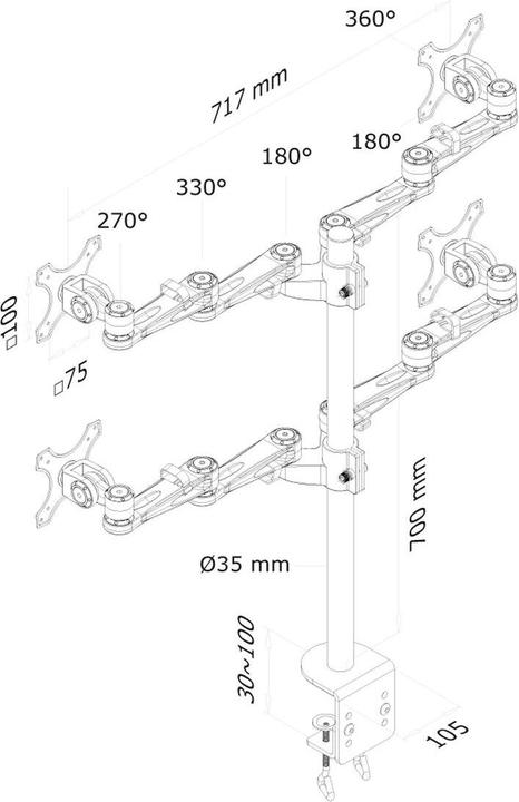 Image du produit Neomounts Accessoires Pour Téléviseurs (Tables, 27", 6 kg)