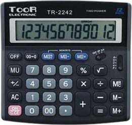Toor Electronic Calculator TOOR 2242T, 12 digits (Solar cells, Batteries)