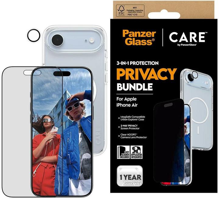 PanzerGlass 3-in-1 Privacy Set (1 Stk., Apple iPhone Air)