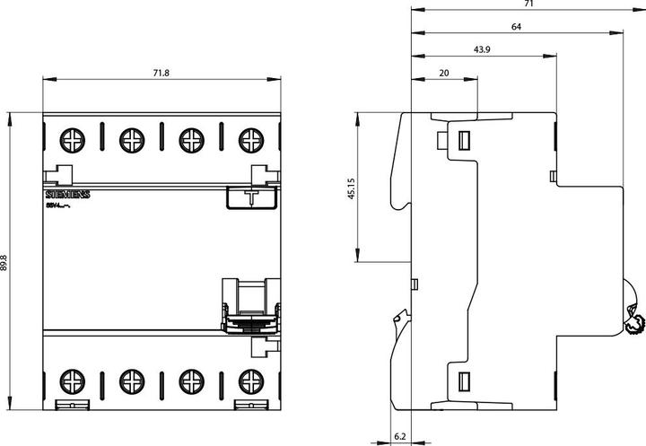 Immagine prodotto Siemens Interruttore FI tipo AC A 00 mA Un AC